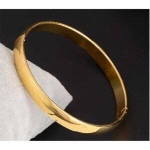 Golden Stainless Steel Bangle Bracelet for Men
