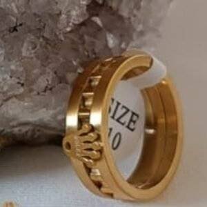 Golden Alloy Finger Ring for Men