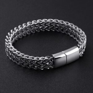 Stainless steel chain wristband for men