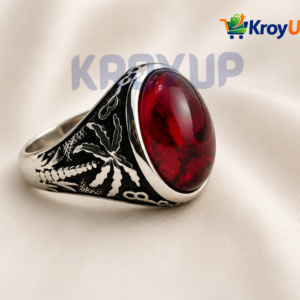 High-Quality 316L Stainless Steel Real Stone Finger Ring