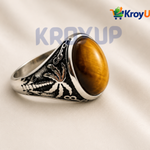 Durable 316L Stainless Steel Finger Ring with Real Stone