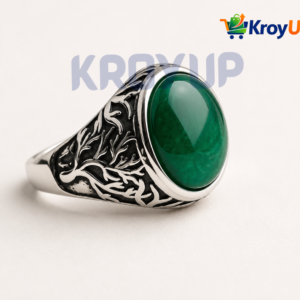 Premium 316L Stainless Steel Real Stone Ring