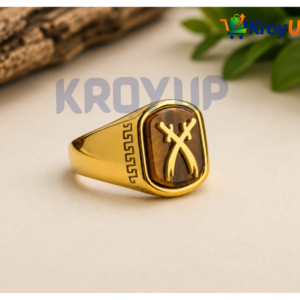 Authentic Zulfiqar Sword Ring with Natural Stone